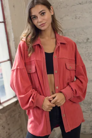 Sunset Fleece Oversized Shirt Jacket