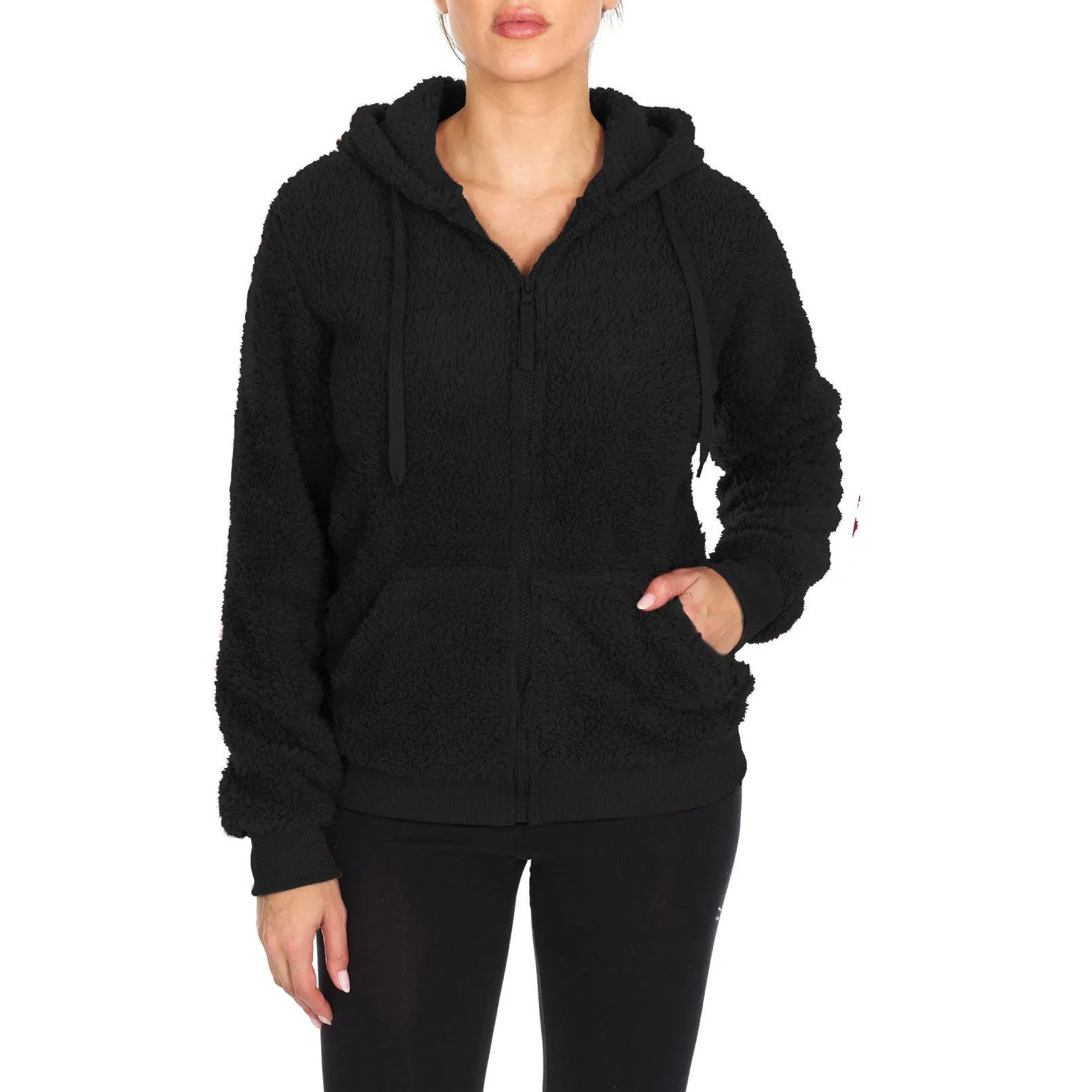 Women's Inner and Outer Sherpa Hoodie Sweatshirt Jacket