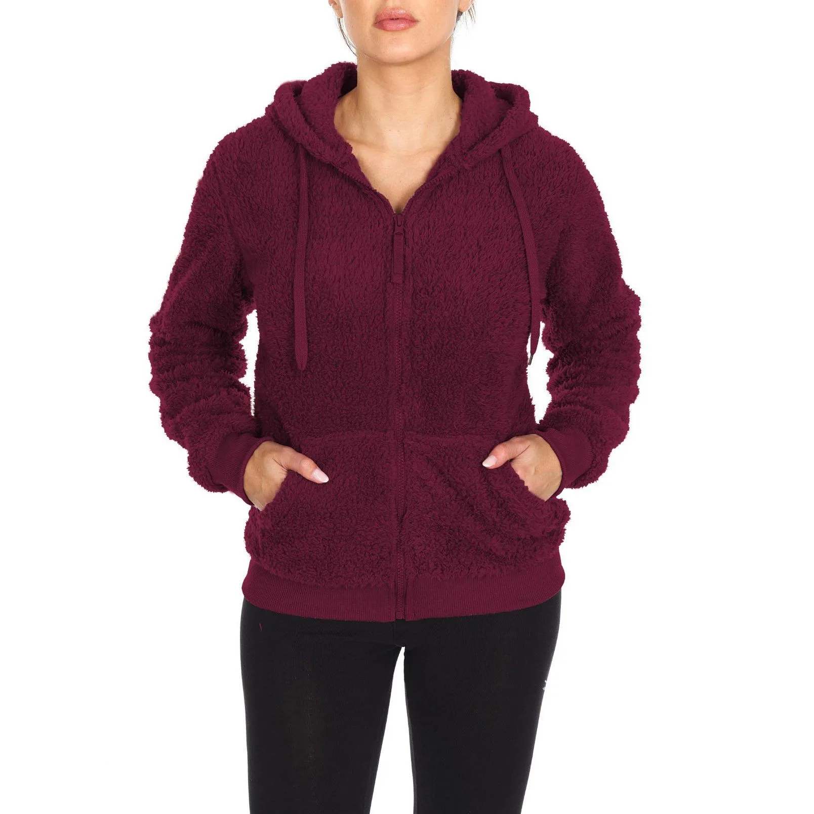 Women's Inner and Outer Sherpa Hoodie Sweatshirt Jacket