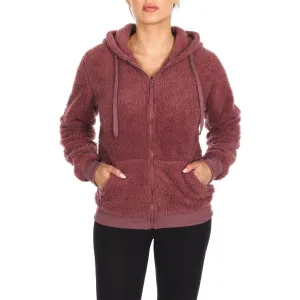 Women's Inner and Outer Sherpa Hoodie Sweatshirt Jacket