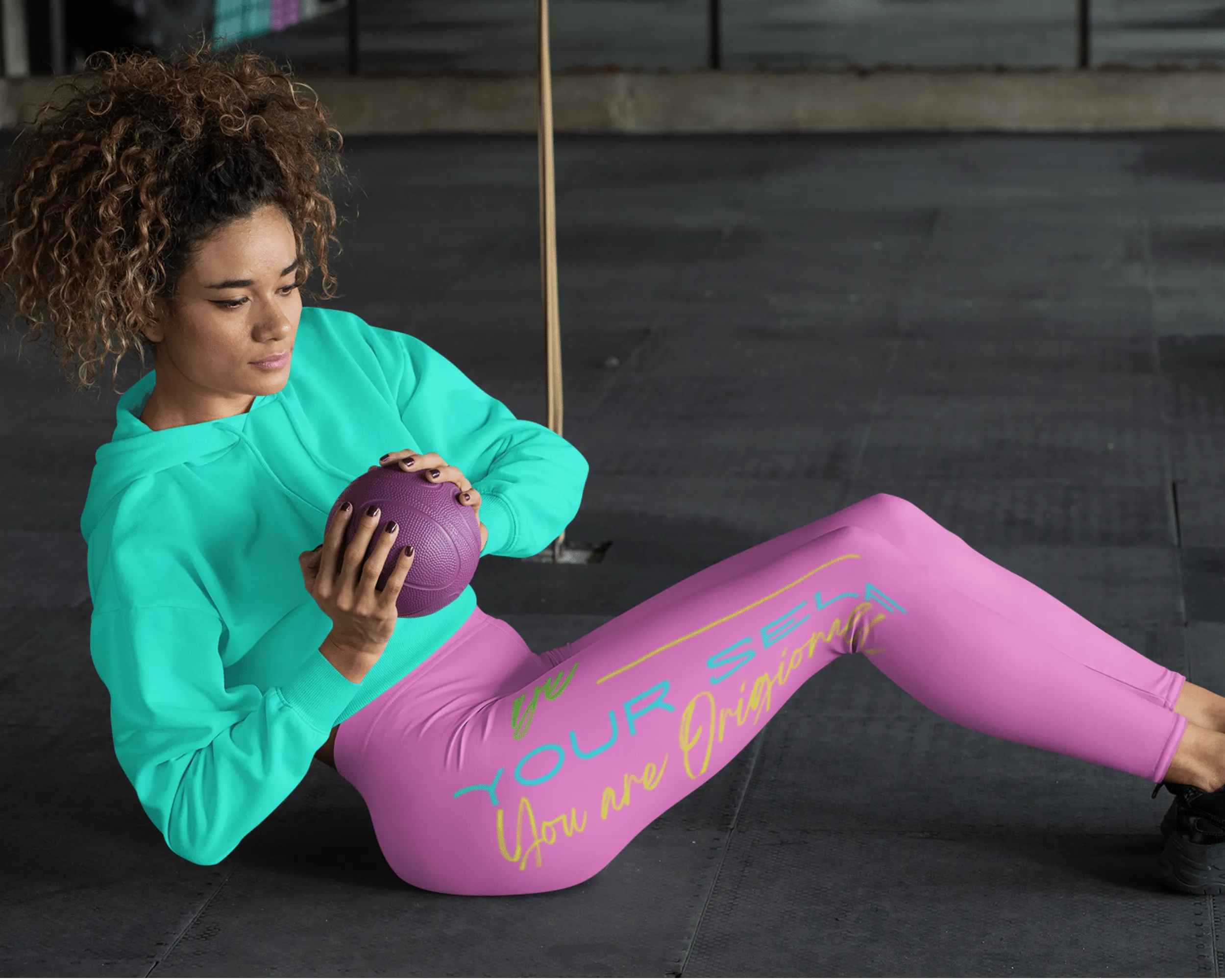 Women's Spandex Leggings (Be Yourself ) PINK