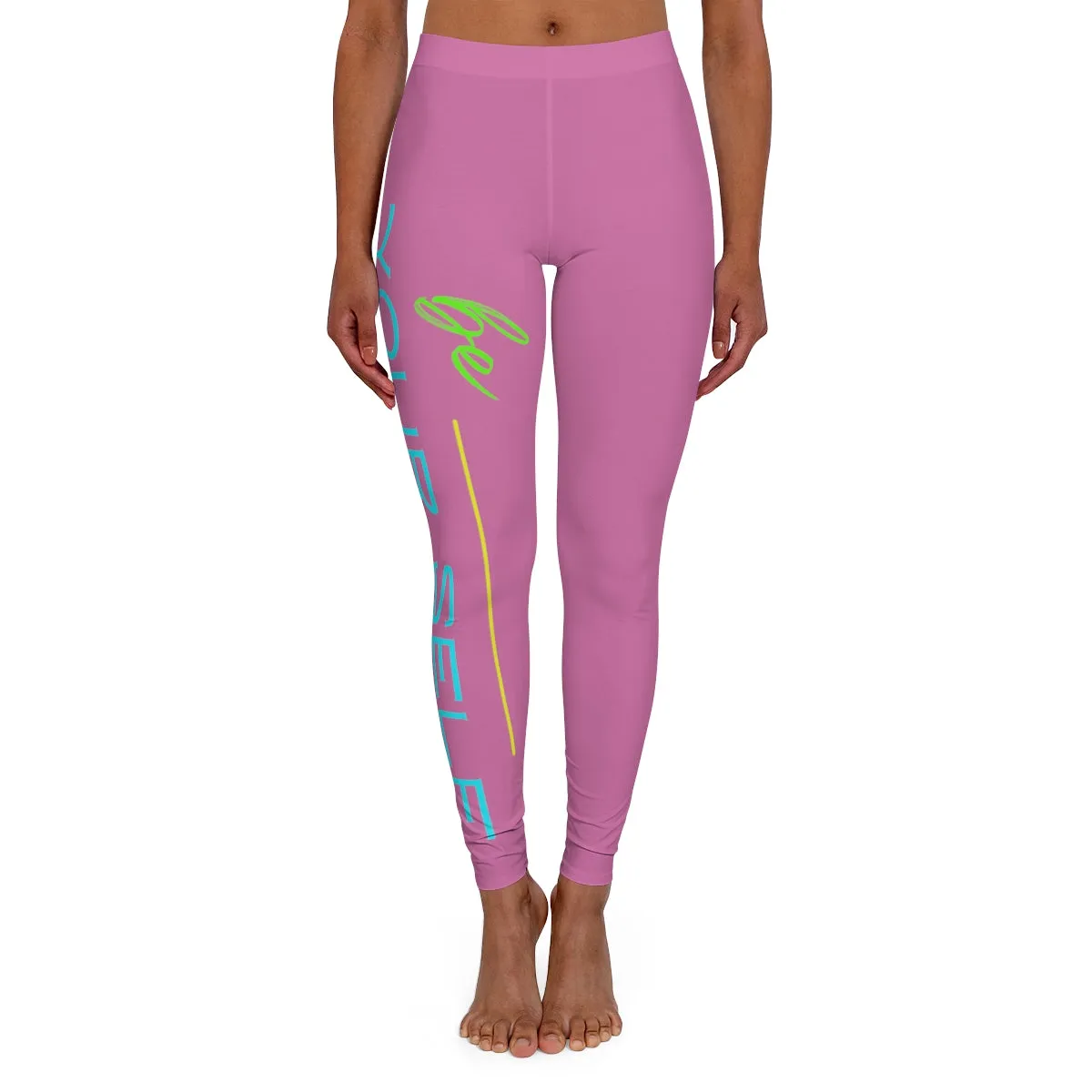 Women's Spandex Leggings (Be Yourself ) PINK
