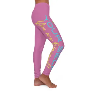 Women's Spandex Leggings (Be Yourself ) PINK
