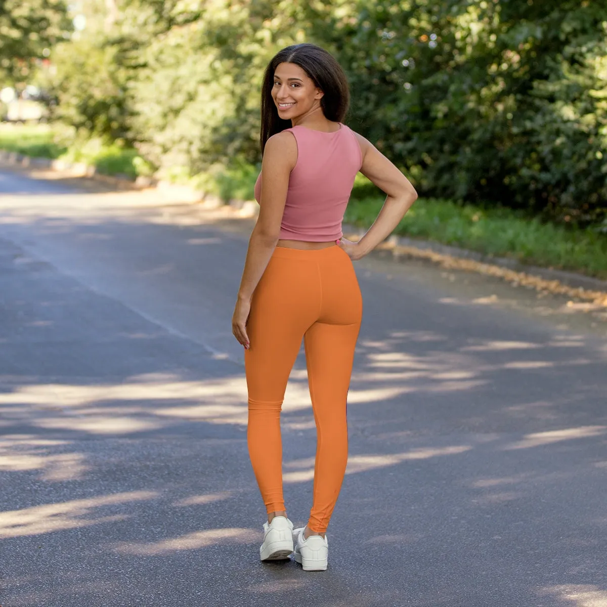 Women's Spandex Leggings (Born to be wild ) Orange