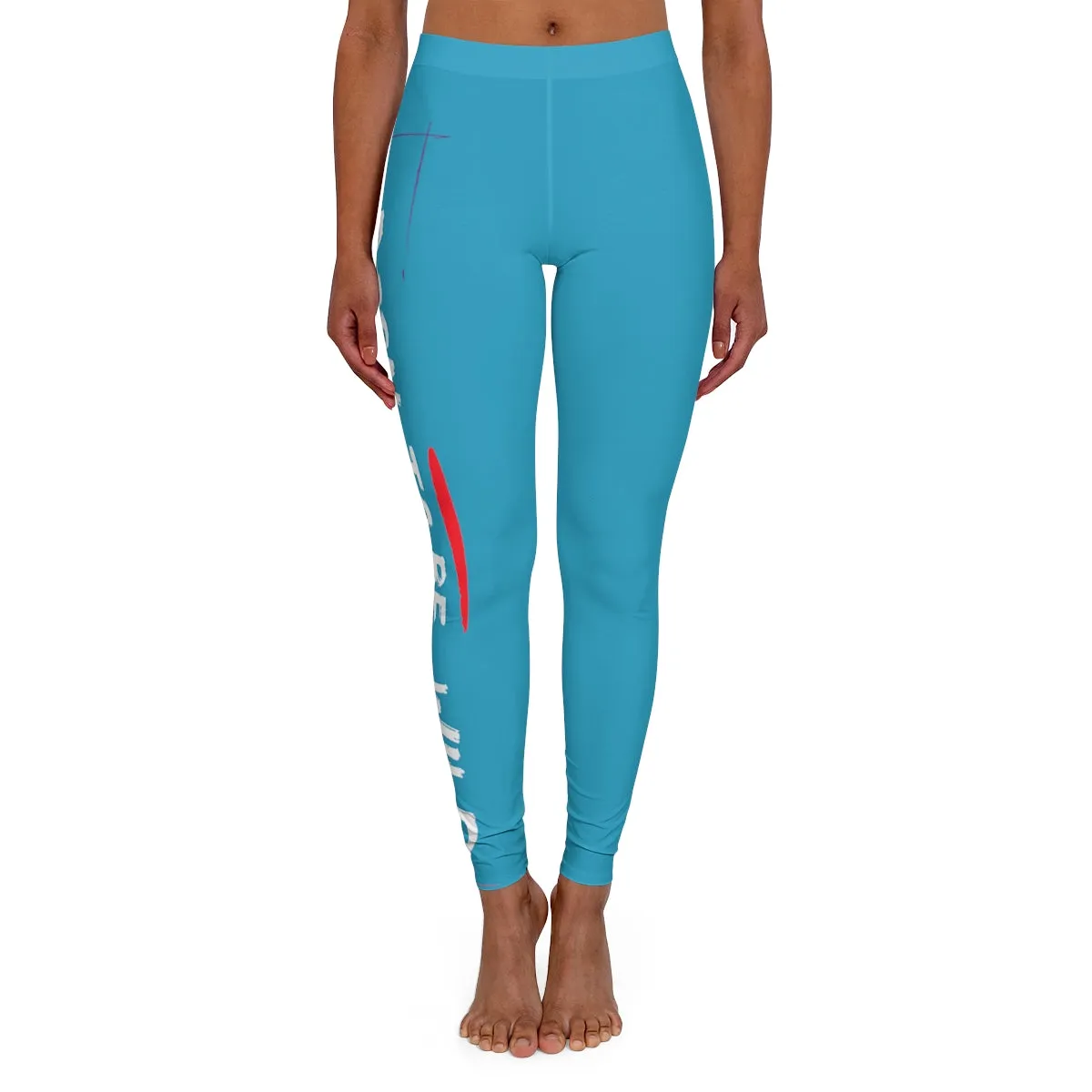 Women's Spandex Leggings ( Born to be wild ) Turquoise