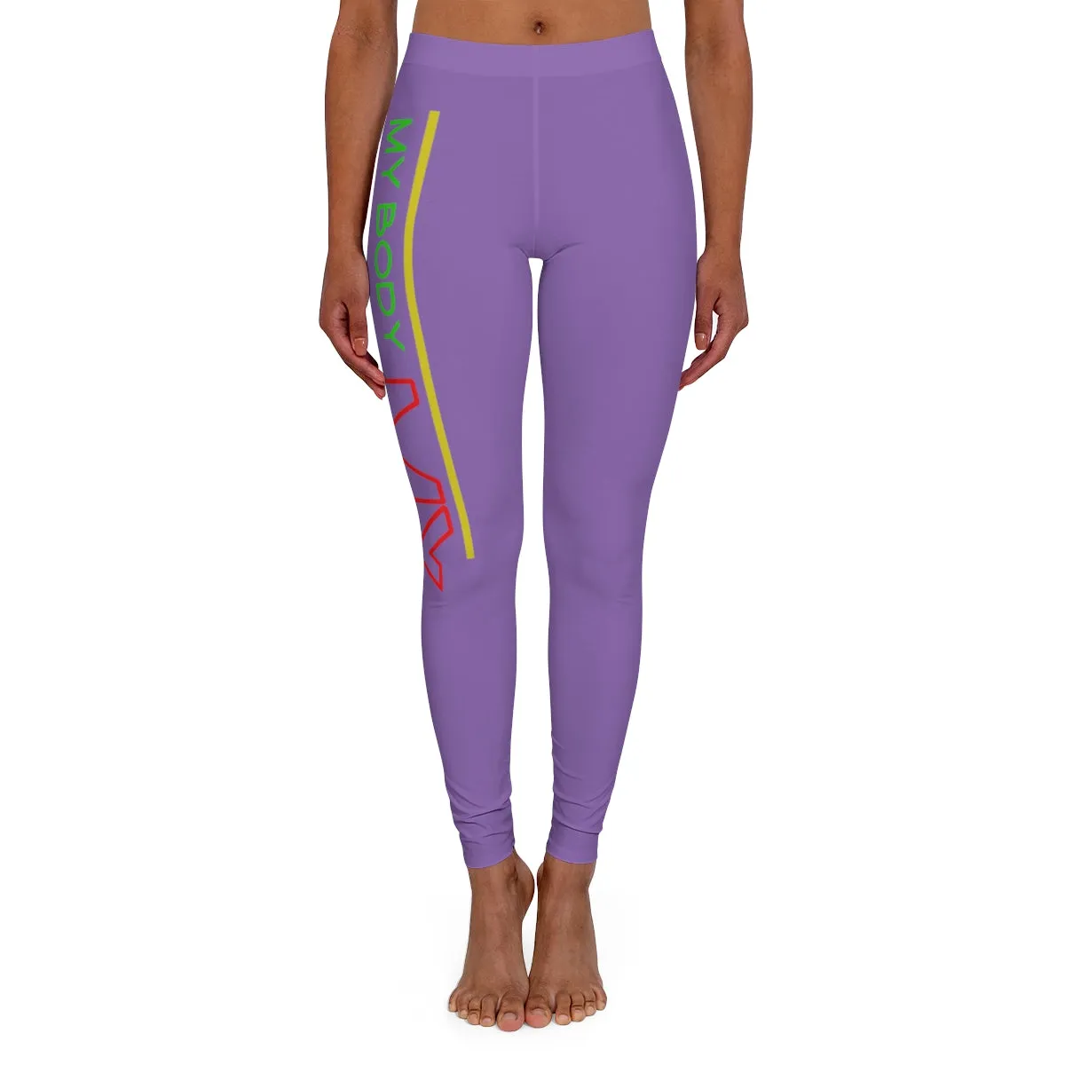 Women's Spandex Leggings ( My body my rules ) PURPLE